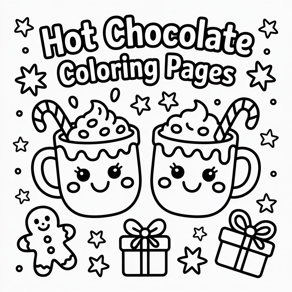 Hot Chocolate Christmas Coloring Pages