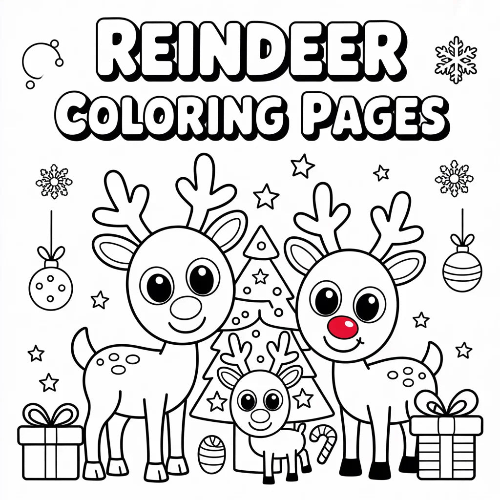 Reindeer Christmas Coloring Pages