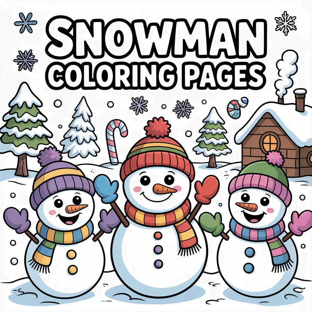 Snowman Christmas Coloring Pages