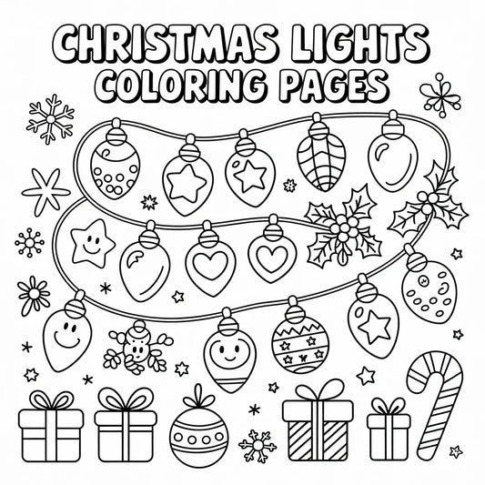 Lights Christmas Coloring Pages