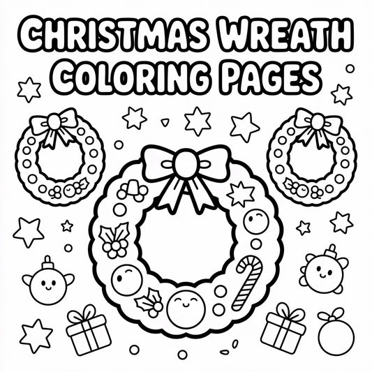 Wreath Christmas Coloring Pages