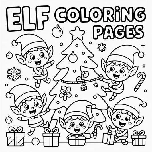 Elf Christmas Coloring Pages