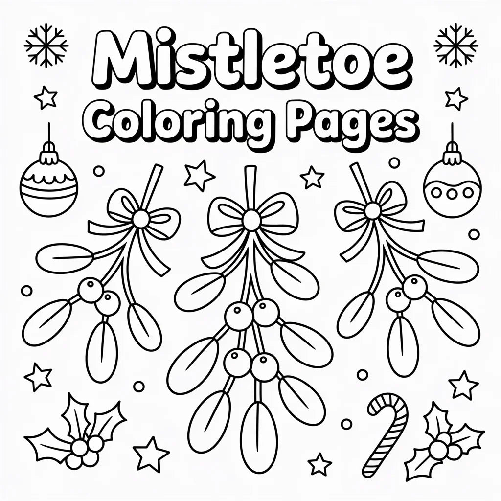 Mistletoe Christmas Coloring Pages