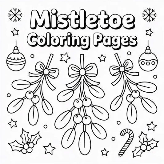 Mistletoe Christmas Coloring Pages